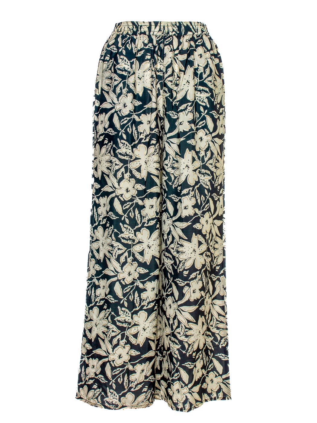 PANTALONE OVER ELASTICO VITA 4 TG 90%POLY 10%SETA MADE IN INDIA